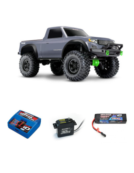 PACK TRAXXAS TRX-4 Sport sin clip 1/10 4WD GRIS+CAMBIODE SERVO+BATERIA 7600MAH Y CARGADOR - Imagen 1