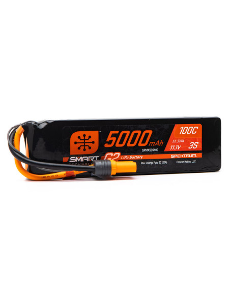 SPEKTRUM Batería LiPo inteligente G2 de 11,1 V 5000 mAh 3S 100C: IC5 - Imagen 1
