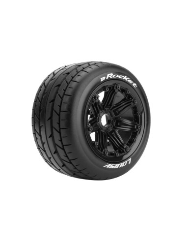 L-T3242B B-ROCKET - 1-5 Buggy Tire Set - Mounted - Sport - Black Bead-Lock Wheels - Hex 24mm - Rear - Imagen 2