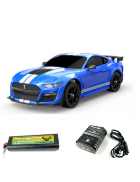 PACK MJX Hyper GO 1/10 Ford Mustang Shelby GT500 RTR+BATERIA Y CARGADOR ABSIMA - Imagen 1