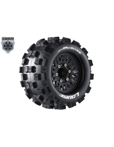 LR-T3274SX MT-MCROSS 1-10 Monster Truck Tire Set - Mounted - Sport - Black Wheels - Removable HEX 12 Narrow 12 Wide - Imagen 2