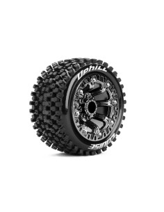 LR-T3279SBC ST-UPHILL 1/16 Truck Tire Set  Mounted  Sport Black Chrome 2.2 Wheels - Imagen 2