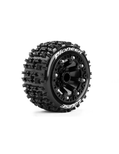 LR-T3278SB ST-PIONEER 1/16 Truck Tire Set  Mounted  Sport  Black 2.2 Wheels - Imagen 2