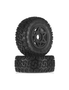 AR550003 ARRMA 1/10 dBoots Sidewinder 2 Neumáticos delanteros/traseros 2.2/3.0 premontados, hexágono de 17 mm, negros (2): 6S - Imagen 1