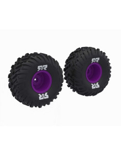 ARA-2576 Juego de neumáticos ARRMA dBoots Cut Chevron MT pegados, color morado 14MM - Imagen 1