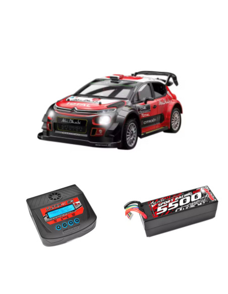 PACK Hyper Go Citröen DS WRC 1/7 Brushless 4s+BATERIA 5500MAH 4S+CARGADOR TEAM CORALLY - Imagen 1