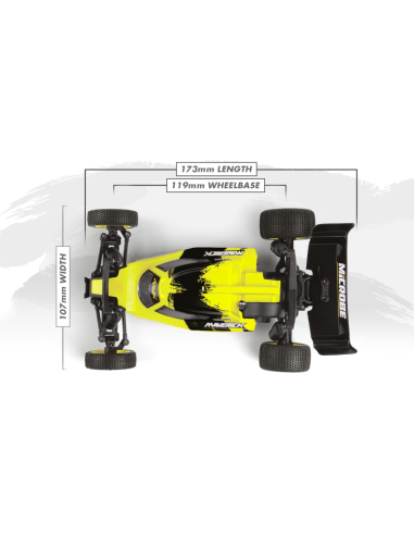 Maverick RC Microbe Flux 1-24th Buggy AMARILLO - Imagen 2