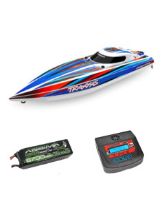 PACK EMBARCACION DE ALTO RENDIMIENTO TRAXXAS DISRUPTOR 4S +BATERIA ABSIMA 4S 6700MAH+CARGADOR TEAM CORALLY - Imagen 1