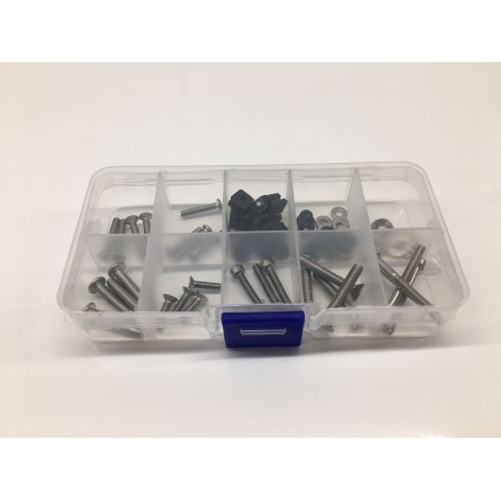 TORNILLOS INOX SURTIDOS Y SUJECIONES PARA SERVO(80 PIEZAS)-PARA ESCALA  1/10 - Imagen 1