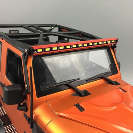 YA-0567BKBARRA DE LUZ LED SÚPER BRILLANTE BLANCA DE ALUMINIO 1/10 NEGRA CON DOS JUEGOS DE MONTAJE PARA CRAWLER RC 1/10 YEAH RACI - Imagen 1
