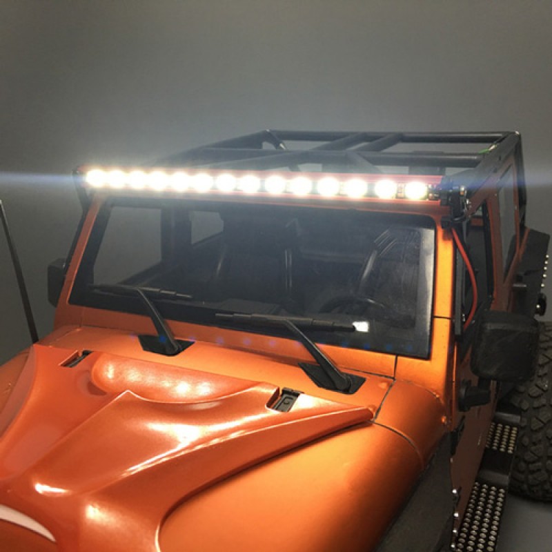 YA-0567BKBARRA DE LUZ LED SÚPER BRILLANTE BLANCA DE ALUMINIO 1/10 NEGRA CON DOS JUEGOS DE MONTAJE PARA CRAWLER RC 1/10 YEAH RACI - Imagen 2