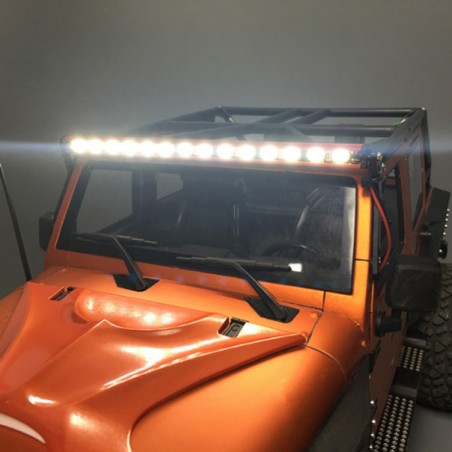 YA-0567BKBARRA DE LUZ LED SÚPER BRILLANTE BLANCA DE ALUMINIO 1/10 NEGRA CON DOS JUEGOS DE MONTAJE PARA CRAWLER RC 1/10 YEAH RACI - Imagen 2