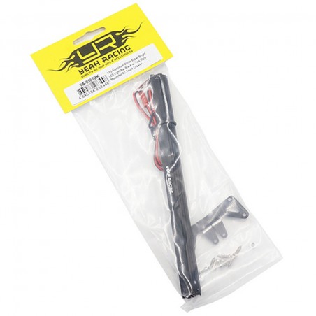 YA-0567BKBARRA DE LUZ LED SÚPER BRILLANTE BLANCA DE ALUMINIO 1/10 NEGRA CON DOS JUEGOS DE MONTAJE PARA CRAWLER RC 1/10 YEAH RACI - Imagen 4