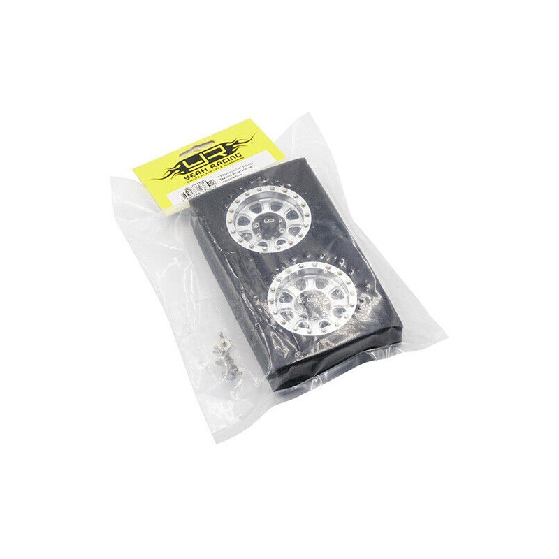 WL-0115SVLLANTA 1.9 ALUMINIO CNC 8 RADIOS BEADLOCK WHEEL W / WHEEL HUB 2PCS PLATA, YEAH RACING - Imagen 2