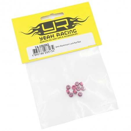 TUERCA DE BLOQUEO DE ALUMINIO DE 2 MM ROJA YA-0565RD - Imagen 2