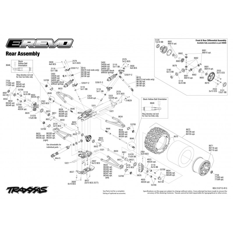COMPRARTRX5452 Juntas universales, eje de transmisión E-Revo/ Revo (4pcs) - Imagen 2