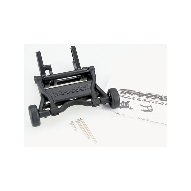 TRX3678  Barra con ruedas, ensamblada (negra) (se adapta a las series Slash, Bandit®, Rustler®, Stampede®) - Imagen 1