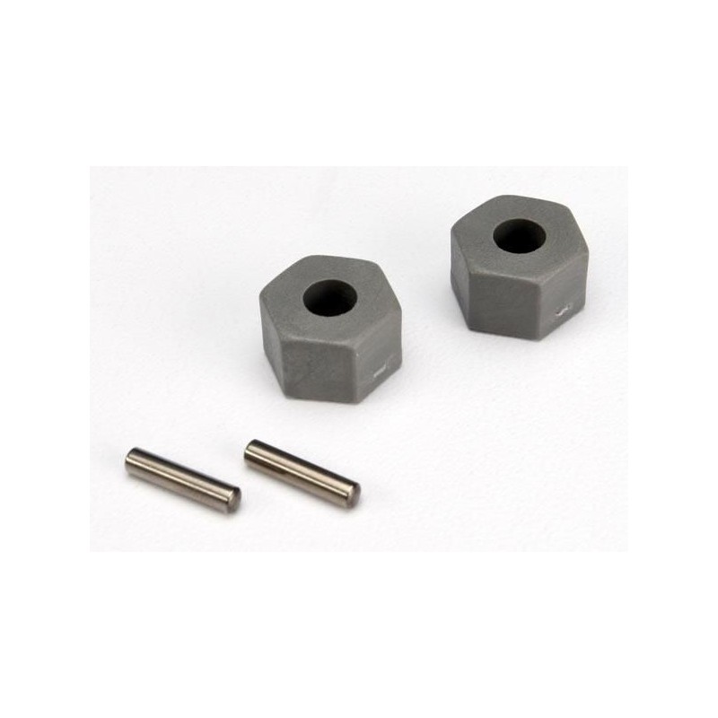 TRX3654 Bujes de rueda, hexagonales (desplazamiento alto, frente Rustler®/Stampede®) (2)/ pasadores de eje (2,5 x 10 mm) (2) - Imagen 1