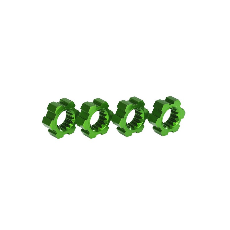 TRX7756G  Bujes de rueda, hexagonales, de aluminio (anodizado en verde) (4)XMAXX - Imagen 1
